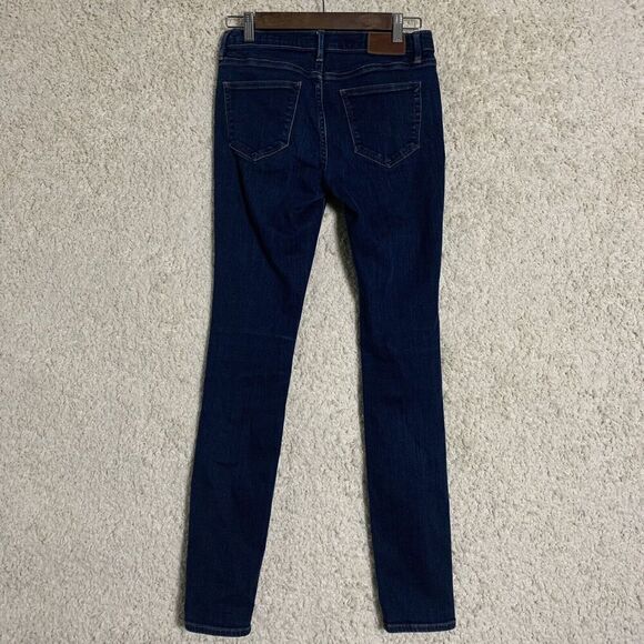 Madewell Skinny Skinny Dark Wash Blue Jeans Womens Size 26x32‎ Midrise Denim - Picture 2 of 10
